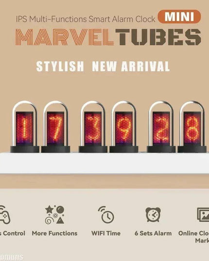 Vintage Nixie Tube WiFi Alarm Clock with Dynamic RGB Lighting - A Must-Have Accessory for Gamers