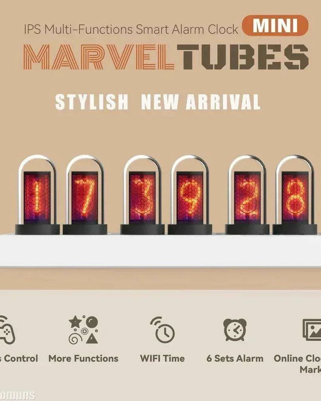 Vintage Nixie Tube WiFi Alarm Clock with Dynamic RGB Lighting - A Must-Have Accessory for Gamers