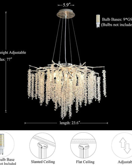 Nature's Elegance: Luxurious LED Crystal Chandelier for Exquisite Home Illumination