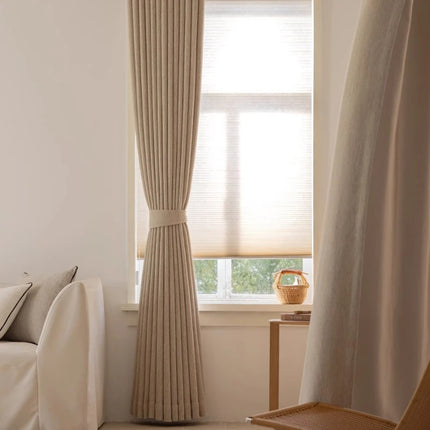 Jacquard Chenille Blackout Curtains – Thickened Cotton & Linen, Custom Size