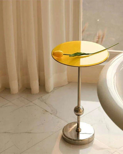 Modern Elegance Mini Coffee Table with Versatile Stainless Steel and Glass Design