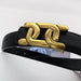Chic Women's Leather Waist Belt with Modern Buckle Design | Fashionable Korean Trend