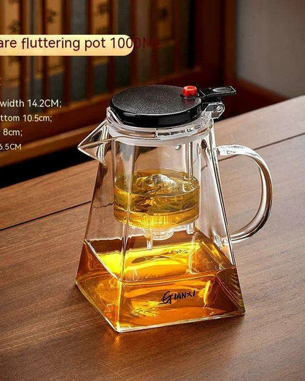 Sophisticated 750ml Glass Teapot Set with Effortless Pouring and Detachable Filter - Includes Matching Cups