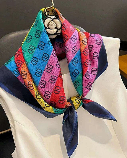 Elegant Satin Square Shawl Hijab: Luxurious 70x70cm Bandana for Women