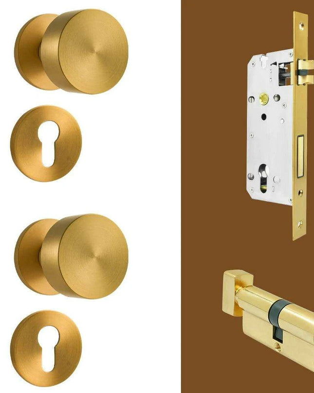 Sleek Serenity Brass Door Handle: Elevate Your Home's Style and Security
