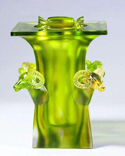 Exquisite Crystal Jewelry Box with Elegant Four Goat Zun Lid