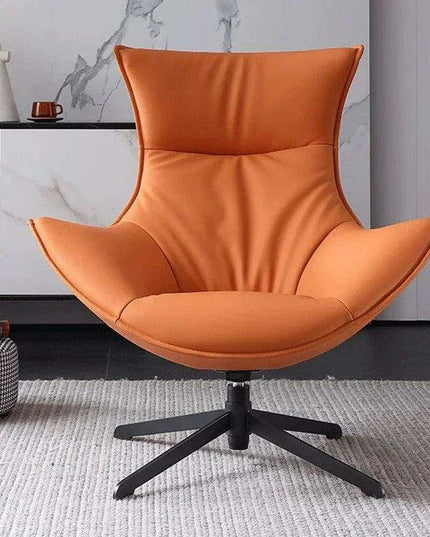 Scandinavian Luxe Leather Lounge Chair - Chic Comfort for Modern Interiors