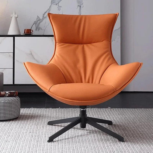 Nordic Elegance Leather Lounge Chair - Contemporary Chic Seating Option