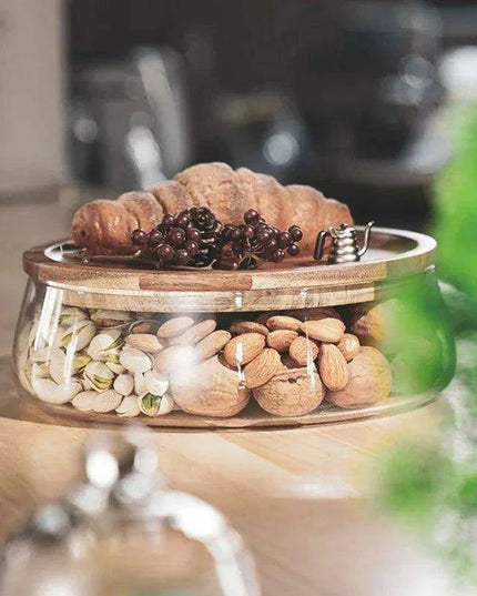 Stylish Eco-Friendly Glass Storage Jars with Acacia Wood Lids for Chic Kitchen Organization
