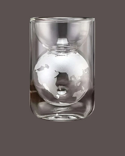 Artisan Crafted Double-Walled Glass Cup for Chic Home & Office Enjoyment