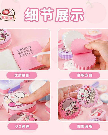 Whimsical Kawaii Mini Notebook and Sticky Notes Set for Creative Note-Taking