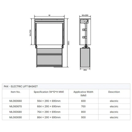 Lianshun Electric Vertical Pull Down Kitchen Shelf with Easy Storage A