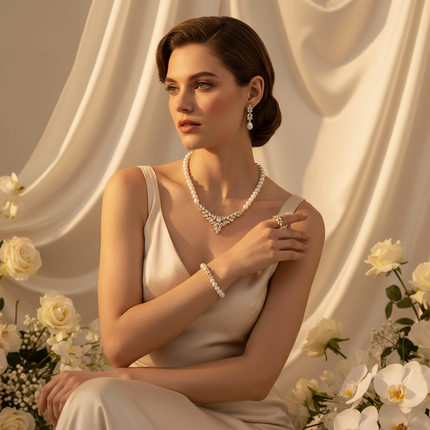 Women Pearl Necklace Sets Cubic Zirconia Jewelry Set Dubai Dinn Jewelry Sets 017068-women-pearl-necklace-sets-cubic-zirconia-jewelry-set-dubai-dinner-suit-party-engagement-handmade-jewelry-accessories