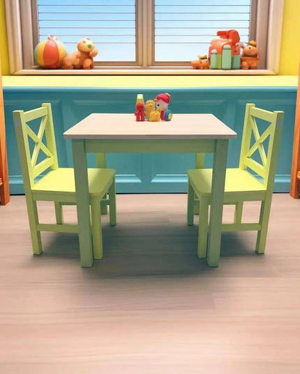 Charming Pink Wooden Table and Chair Set for Girls Aged 2-8 - Safe and Durable Design