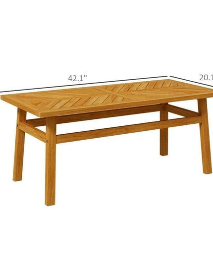 Elegant Acacia Wood Rectangular Coffee Table with Luxurious Walnut Finish for Contemporary Interiors