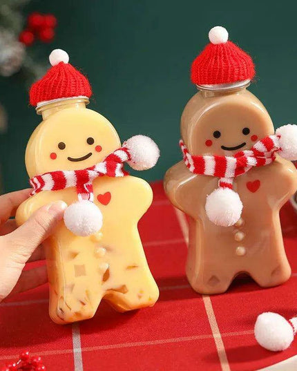 Cheerful Gingerbread Man Holiday Water Bottle for Kids - Ideal Christmas Gift with Multi-Functional Design