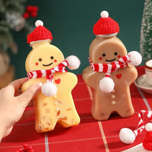 Cheerful Gingerbread Man Holiday Water Bottle for Kids - Ideal Christmas Gift with Multi-Functional Design