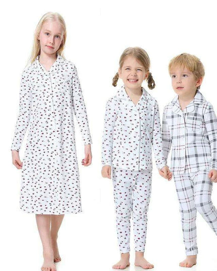 Cozy Plaid Family Matching Romper Set for Kids – Comfortable Cotton Sleepwear