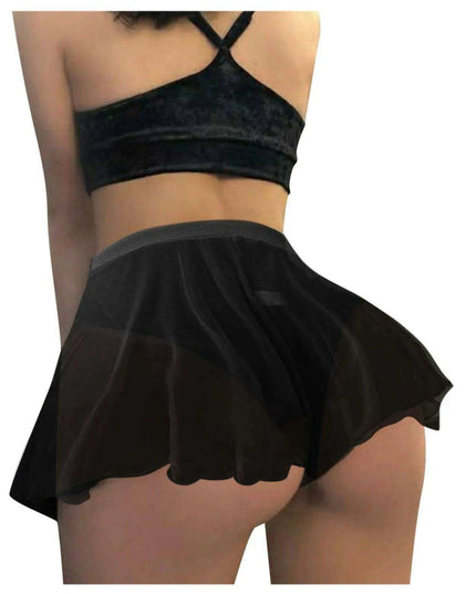 Chic Summer High-Waisted Ruffled Mesh Skort