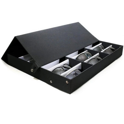 18-Slot Sunglasses & Eyewear Display Storage Box — Fabric Exterior with Soft Lining