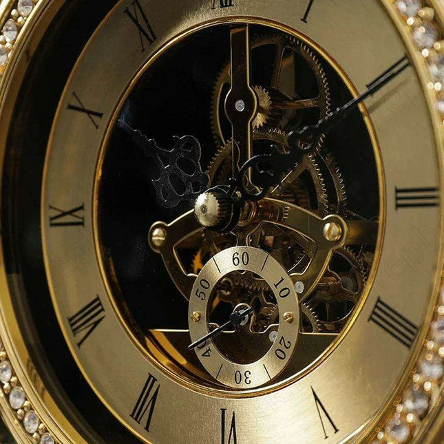 Elegant Vintage Marble and Bronze Silent Timepiece for Home Decor