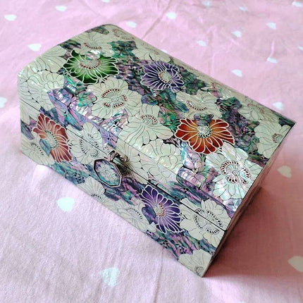 Stunning Abalone Inlay Mother of Pearl Jewelry Organizer - A Luxurious Haven for Treasured Keepsakes