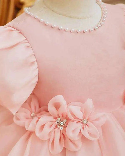 Magical Pearl and Bow Evening Gown for Girls