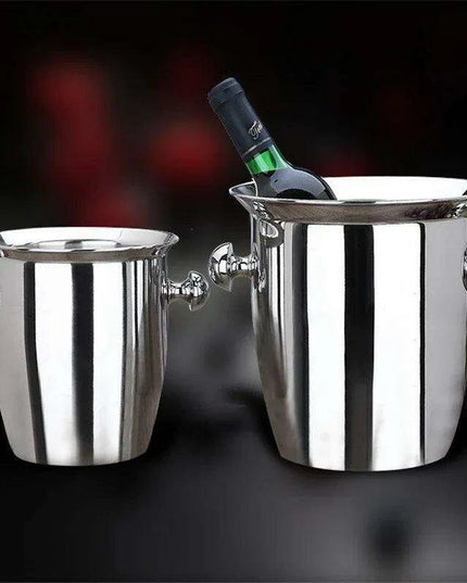 Elegant Stainless Steel Wine Chilling and Cooling Set for Upscale Venues