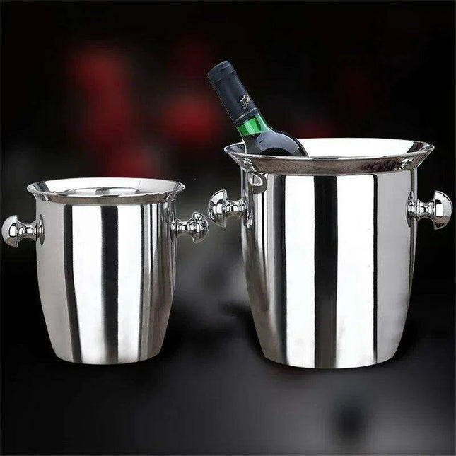 Elegant Stainless Steel Wine Chilling and Cooling Set for Upscale Venues