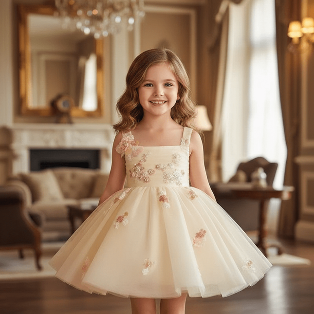 Baby Girls Sleeveless Princess Sequin Evening Dress