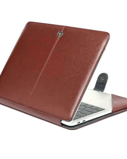 Elegant Leather Laptop Folio Case for MacBook Air/Pro - Protective Sleeve for 11-16 Inch Devices