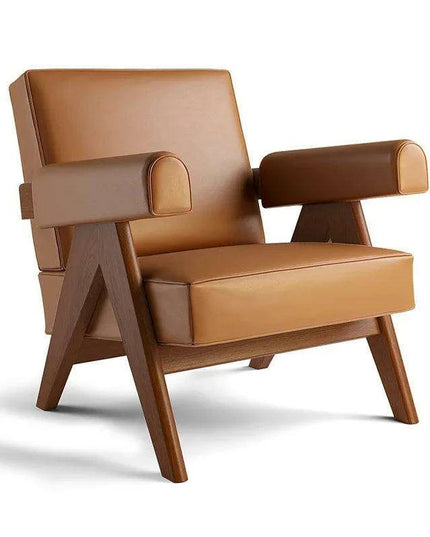 Nordic Luxury Leather Lounge Chair - Unwind in Stylish Comfort
