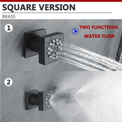 Adjustable Brass Bathroom Sprayer Jet Shower - Dual Function,