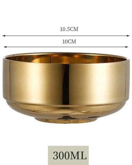 Elegant Dual-Layer Stainless Steel Bowls - Essential for Modern Korean Dining