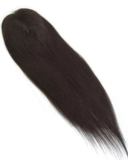 6x5 Inch Clip-In Real Hair Topper for Thinning Hair with Double Circle Base and 4 Secure Clips