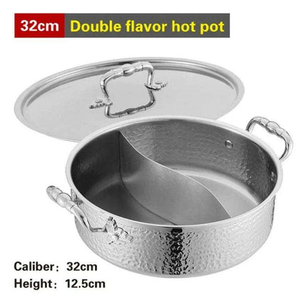 Versatile Dual Flavor Stainless Steel Hotpot with Crystal Clear Soup Pot - Enhance Your Culinary Adventures