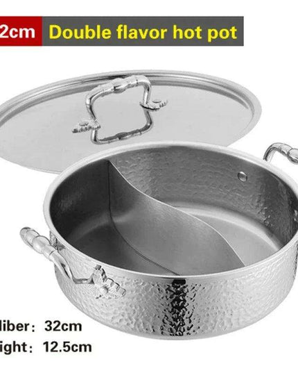 Versatile Dual Flavor Stainless Steel Hotpot with Crystal Clear Soup Pot - Enhance Your Culinary Adventures