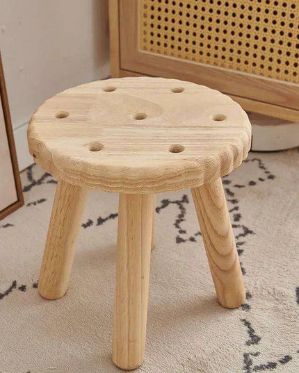 Stylish Solid Wood Children's Cookie Bench - Versatile Low Stool for Home and Play Areas
