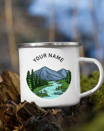 Customizable Enamel Camping Mugs for Memorable Outdoor Experiences - Personalized Coffee and Beer Cups