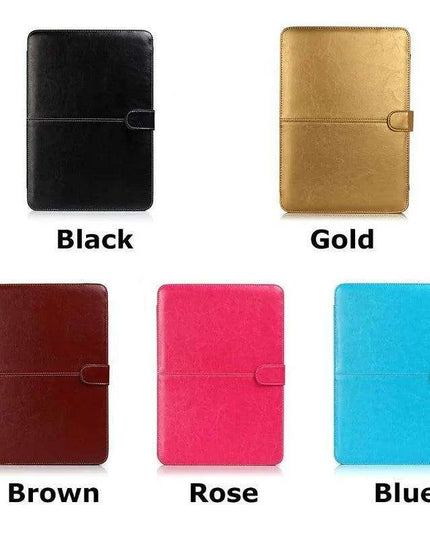Elegant Leather Laptop Folio Case for MacBook Air/Pro - Protective Sleeve for 11-16 Inch Devices