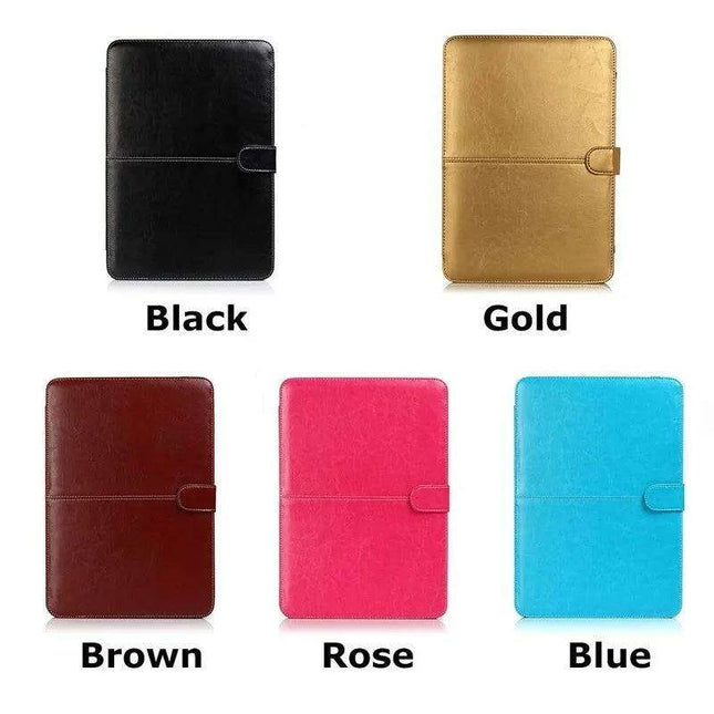 Elegant Leather Laptop Folio Case for MacBook Air/Pro - Protective Sleeve for 11-16 Inch Devices
