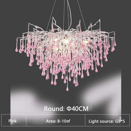 Enchanting Pink Crystal Chandelier