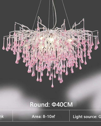 Enchanting Pink Crystal Chandelier