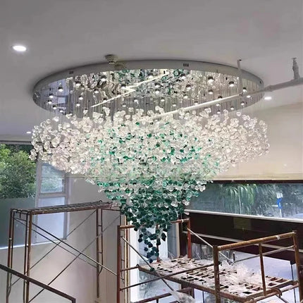 Large Modern Crystal Chandelier — Hotel Lobby & Villa Statement Piece