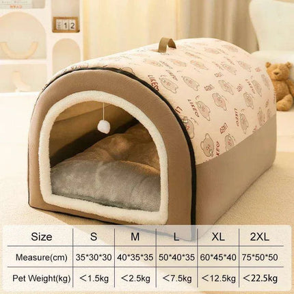 Winter Cozy Cave Bed for Pets - Snuggle Spot for Cats and Dogs