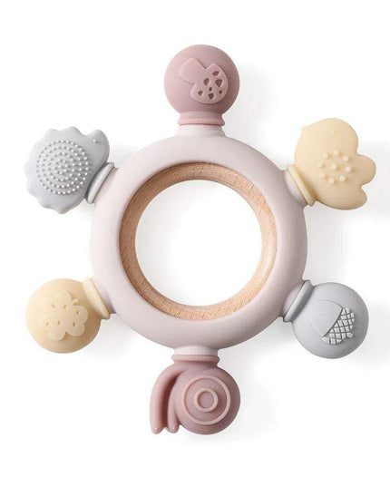 Eco-Friendly Handmade Crochet Baby Rattle with Wooden Teether