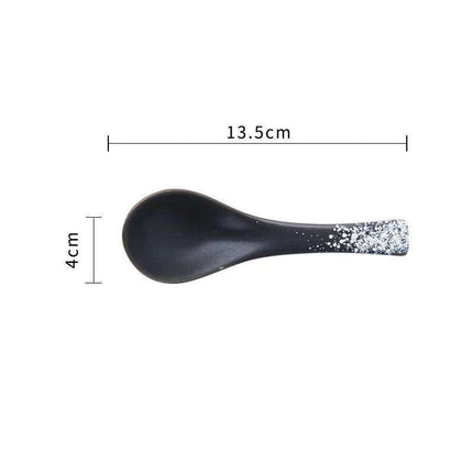 Chic Japanese Ceramic Soup Spoon - A Fusion of Style and Function for Culinary Enjoyment