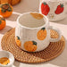 Cheerful Fruit-Themed 300ml Ceramic Mug & Plate Set – Ideal Gift for Children and Breakfast Enthusiasts