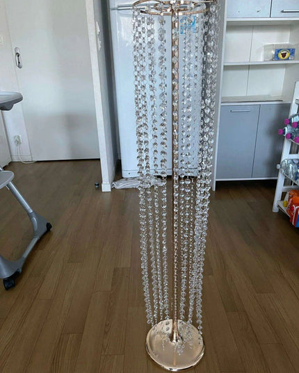 Luxurious Acrylic Crystal Centerpiece Collection - 6 Pieces, 110CM Diameter