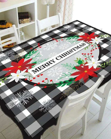 Festive Waterproof Polyester Christmas Lightweight Tablecloth for Holiday Partie